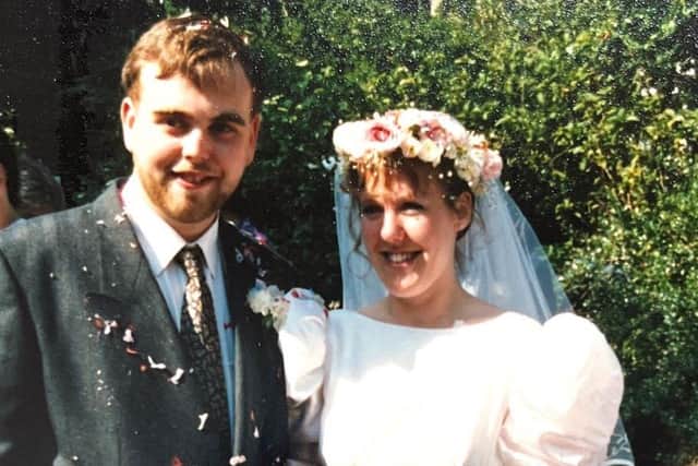 Ian and Mandy on their wedding day in 1989.