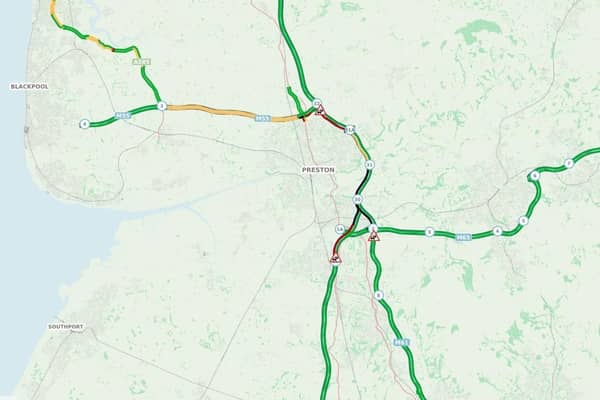 There are long delays on the M6, M61 and M55 in Preston today (Saturday, August 13)