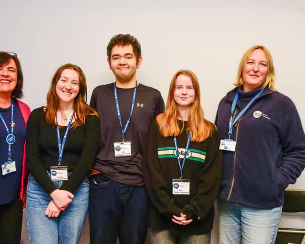 From left: Annette Marchment (admin manager), Victoria Wallace (3rd year law student), Alex Bernasconi (history student), Eliza Stephenson (1st year law student), and Joanna Young (CEO).
