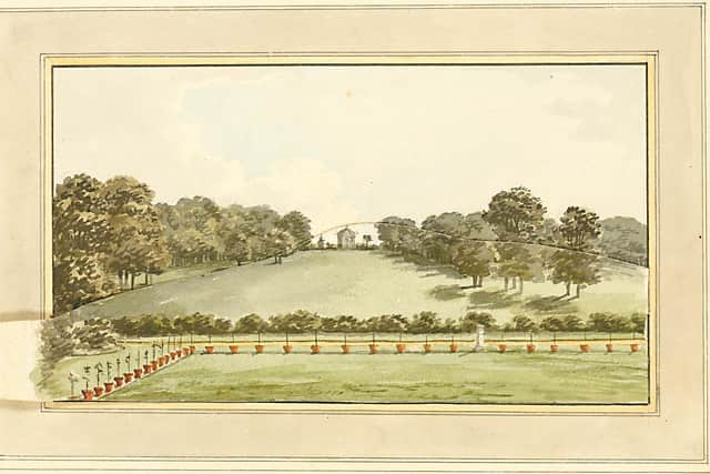 Extract from Humphry Repton's Red book for Lathom Hall,  dated 1793