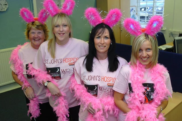 Staff from Adam and Gaskell, from left, Lynette Robinson, Jacqui Hockham, Pepe Adam and Mags Redpath, who took part in the Lancaster Moonlight Walk in 2011.