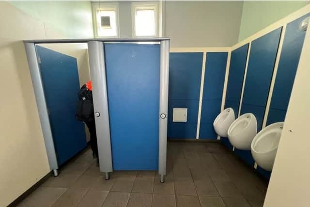 The existing male toilets on platform 4.
