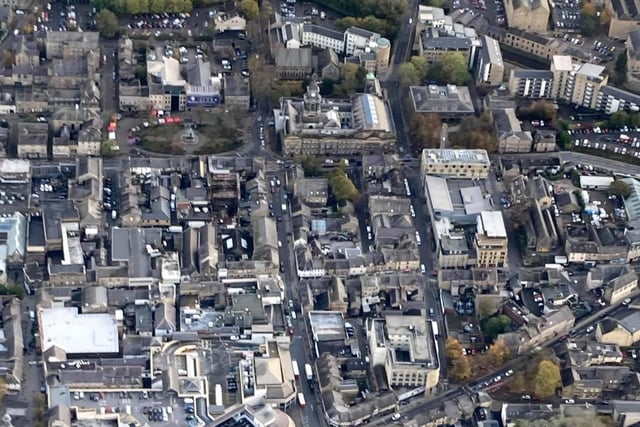 Lancaster city centre - with Dalton Square clearly visible.