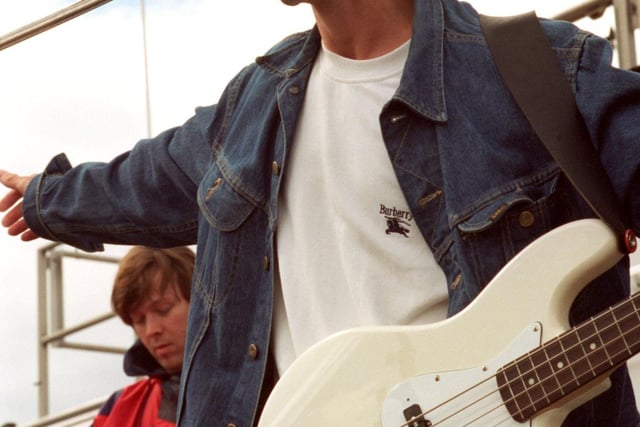 Tommy, lead singer with Space at the Radio 1 Roadshow in Morecambe. (1996).