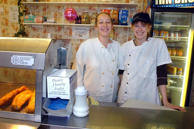 Alex Duckworth and Kellie Oxley at Moorgate Fish and Chip Shop, Lancaster.