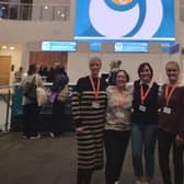 The Morecambe Bay health team funded by Rosemere Cancer Foundation to attend the annual UKONS conference in Newport, South Wales. Team members from left are Joanne, Stacey, Karen and Linda.
