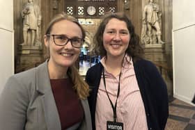 MP for Lancaster and Fleetwood Cat Smith with scientist Dr Katherine Ellsworth-Krebs at Parliament  to lobby for action on the climate emergency.