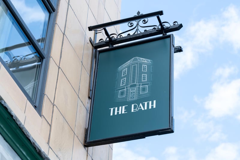 The sign on the exterior of The Bath Morecambe which has been refurbished.