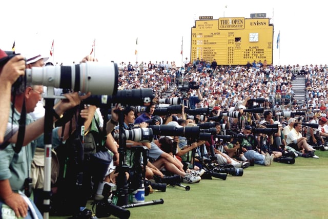 The crowds and press gather for Royal Lytham Open