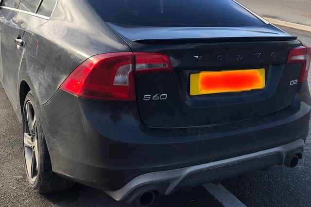 Stop check conducted on this Volvo just off junction 34 M6 at Lancaster. Picture from Lancs Road Police.