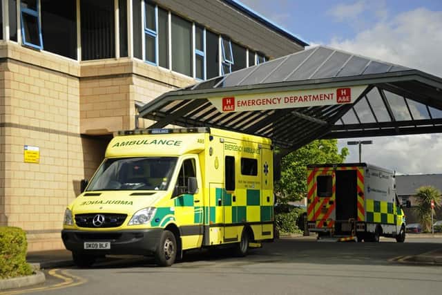Patients are being kept waiting in ambulances outside the Royal Lancaster Infirmary.