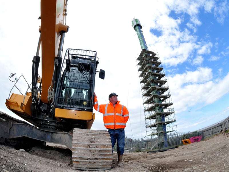 Site manager Neil Roberts as Morecambe's iconic Polo Tower is prepared for demolition.