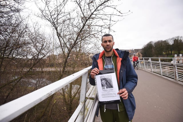 Friends of Daniel Hives meet up to search for him around Lancaster. Pictured is Jordan Harris.