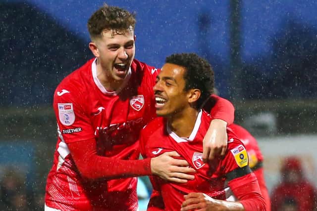 Jensen Weir and Caleb Watts have impressed while on loan with Morecambe Picture: Jack Taylor