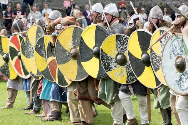 A battle re-enactment at Heysham Viking Festival.