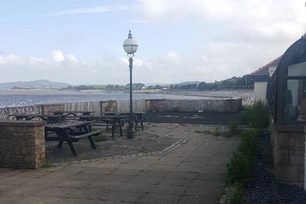 The outside cafe area at the former VVV gym at The Shore, Hest Bank which is for sale. Picture courtesy of Bowcliffe Chartered Surveyors.
