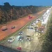 Lane 3 is closed in both directions due to an accident on M6 both ways from J27 (Standish) to J28 (Leyland)
