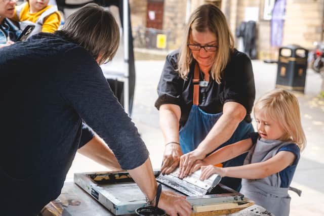 Screenprinting demonstration with Assembly Arts.