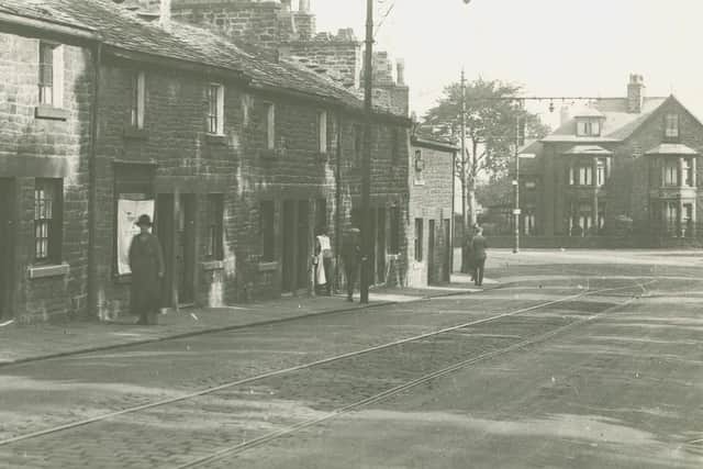 Old Pointer houses with Meadowside in the background. Reproduced with the permission of the Archive Service Manager, Lancashire Archives.