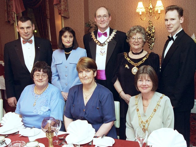 Top table guests including the Mayor of Lancaster Coun Janet Horner (second right) and president John Bates (centre) seen at the Morecambe and Heysham Chamber of Trade presidents dinner at the Clarendon Hotel in Morecambe.