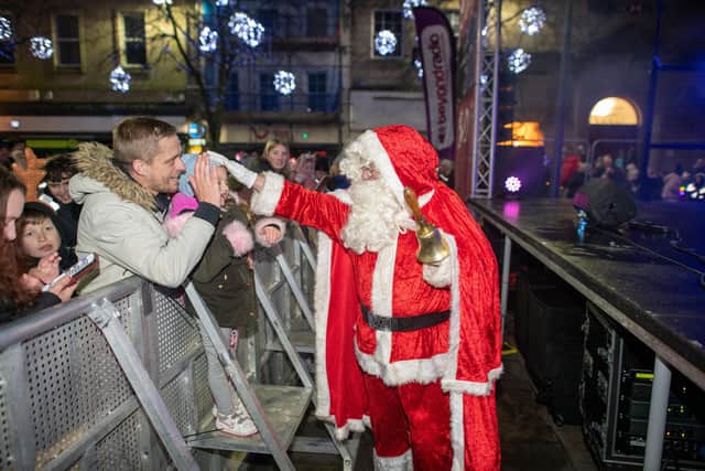 Santa at a Christmas Lights Switch-on in Lancaster.