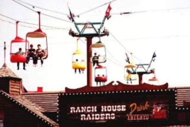 The cable car ride going over the Ranch House at Frontierland. Picture courtesy of Mac D McAllister.