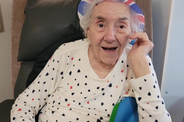 Laurel Bank in Lancaster held a Jubilee party, with the whole home coming together to celebrate the country's longest reigning monarch and reminisce about what she means to  them all. Here is resident Margaret celebrating the occasion.