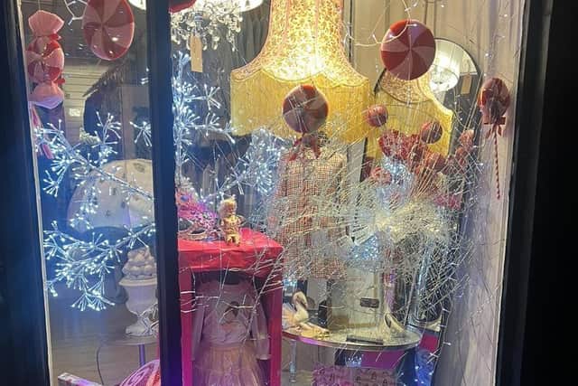 Smashed Window Window Display Vandals smash window at Lancaster shop that won festive display competition