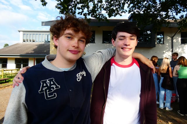 From left: Alfie is off to University of South Wales to study Biology, while Johnny will stay closer to home at Lancaster University studying English Language and Linguistics.