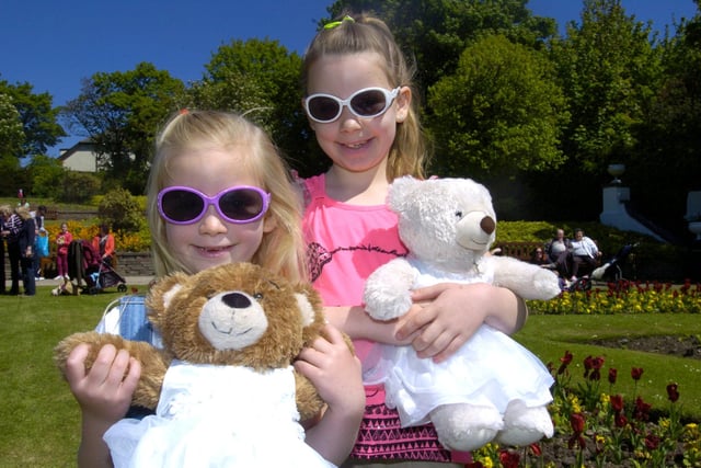 Paige, seven and Ashleigh Evans, six, looking cool with their nicely dressed teddies at a Teddy Bears' Picnic in Happy Mount Park back in 2013.