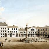 Market Square Lancaster around the 1820s – image courtesy The Whitworth, University of Manchester.