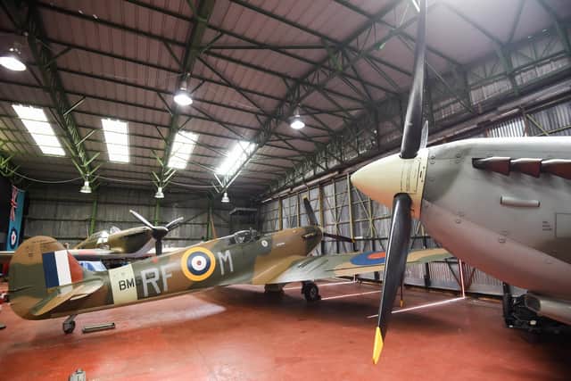 Inside the aviation museum at Blackpool Airport which is open to the public