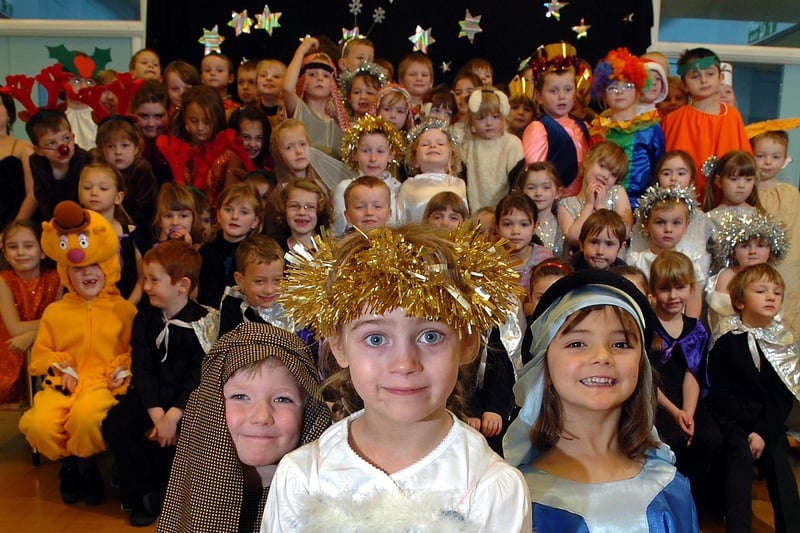 Kirkland and Catterall St Helen's school Nativity, featuring Lawson Dunn, Bethany Wright-Graham (the Little Angel) and Rebecca Corrigan, in 2008