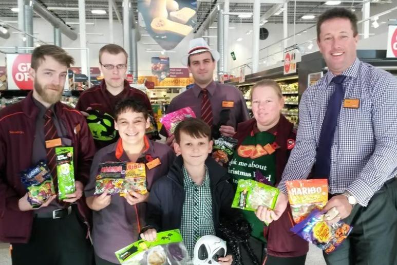 Jack Trainor won a Halloween competition to guess the name of the witch's cat at Sainsbury's in Morecambe. The competition raised more than £50 for the Rainbow Centre and Jack won Halloween goodies.