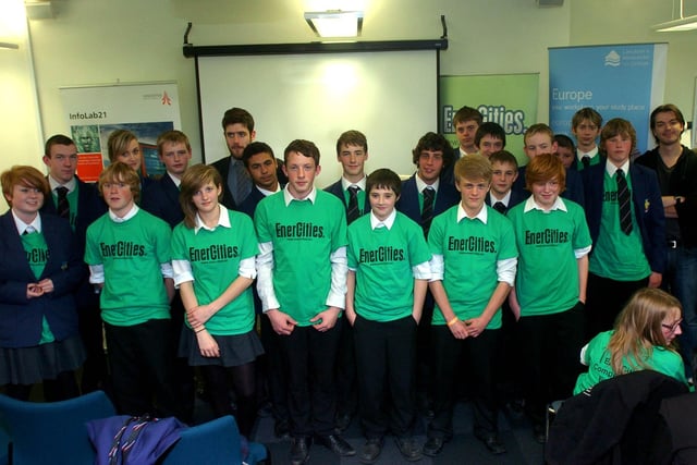 The Ripley st Thomas School team who were winners of EnerCities Online Event organised through Lancaster and Morecambe College and held at InfoLab at Lancaster University.