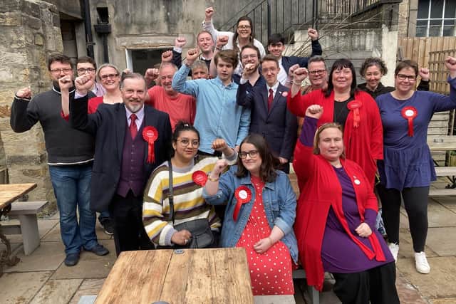 The Labour councillors celebrate winning 24 seats at the May 2023 local elections for Lancaster City Council.