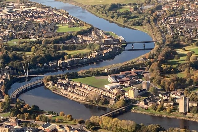 The River Lune weaves its way through Lancaster.