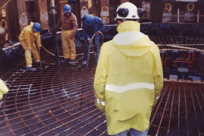 Taken during the concrete process at the Polo Tower, Morecambe, 1994/5.