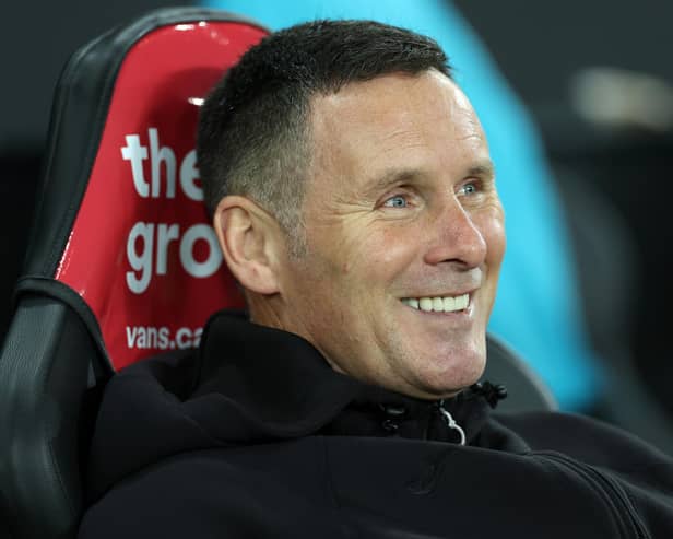 Morecambe head coach Ged Brannan hopes to be smiling again tomorrow Picture: Eddie Keogh/Getty Images