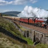 Full steam ahead… Princess Elizabeth powers over the Settle-Carlisle line hauling the Northern Belle.