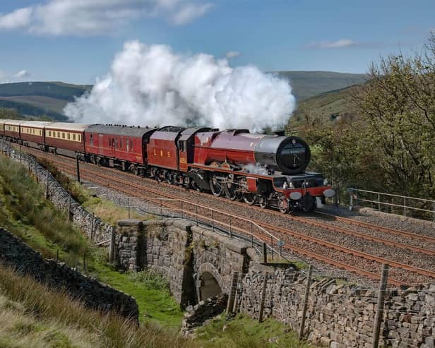 Full steam ahead… Princess Elizabeth powers over the Settle-Carlisle line hauling the Northern Belle.