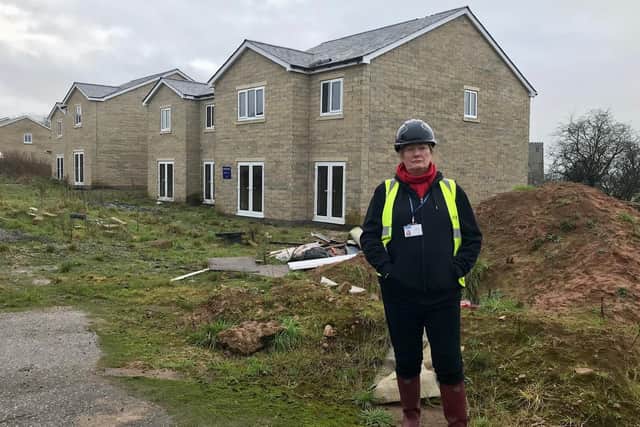 Coun Sally Maddocks at the site in Cockerham.