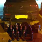 Police seized this vehicle and 23 gas cannisters after passengers were seen 'inhaling balloons' on M6.