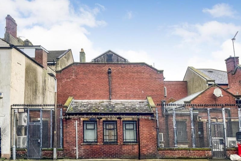 A view of the back of the former bank in Morecambe which is up for auction.