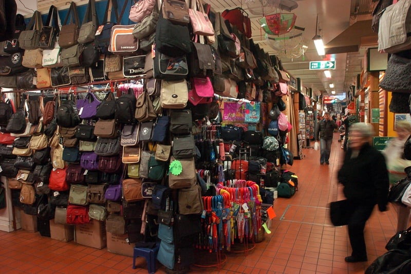 A bag stall in Lancaster Market.