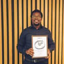 Dr Yakubu Salifu with his award.