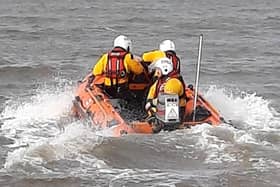 RNLI Morecambe's inshore lifeboat. Children from a Morecambe school will hand over a Games baton to RNLI crews so they can carry it out to sea on a journey around the county.