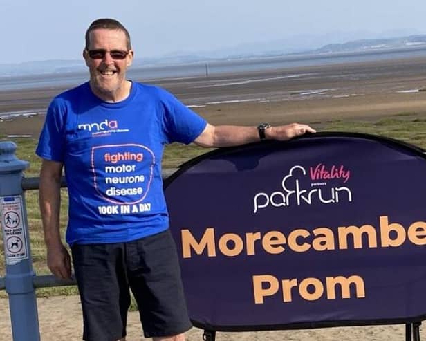 Paul James from Overton does the Morecambe Parkrun as a regular part of his 45k+ training walks.