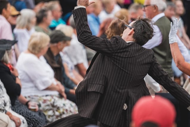 A man enjoying dancing at the Vintage by the Sea festival. Picture by Robin Zahler.