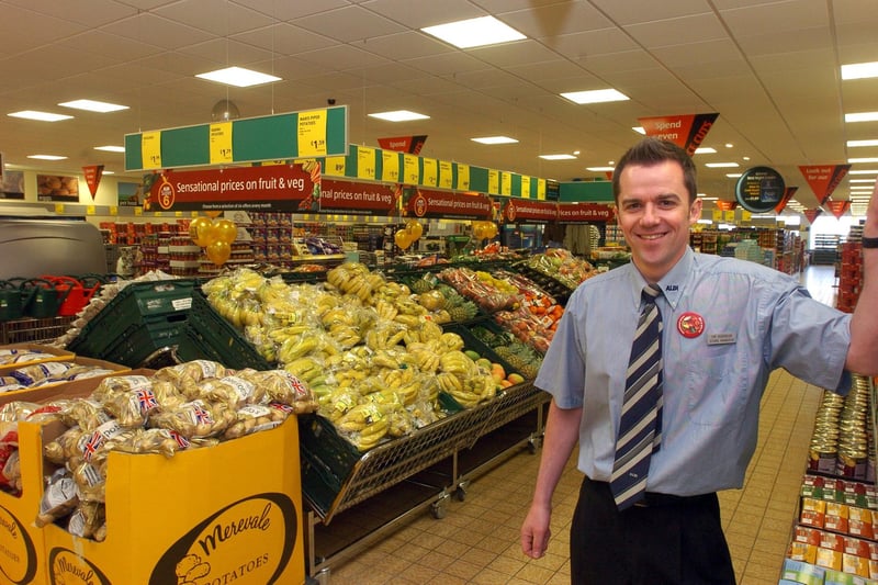 Morecambe's ALDI store manager Tim Robinson inside the newly extended store.